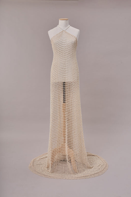 S0669 COTTON NET WITH PEARLS