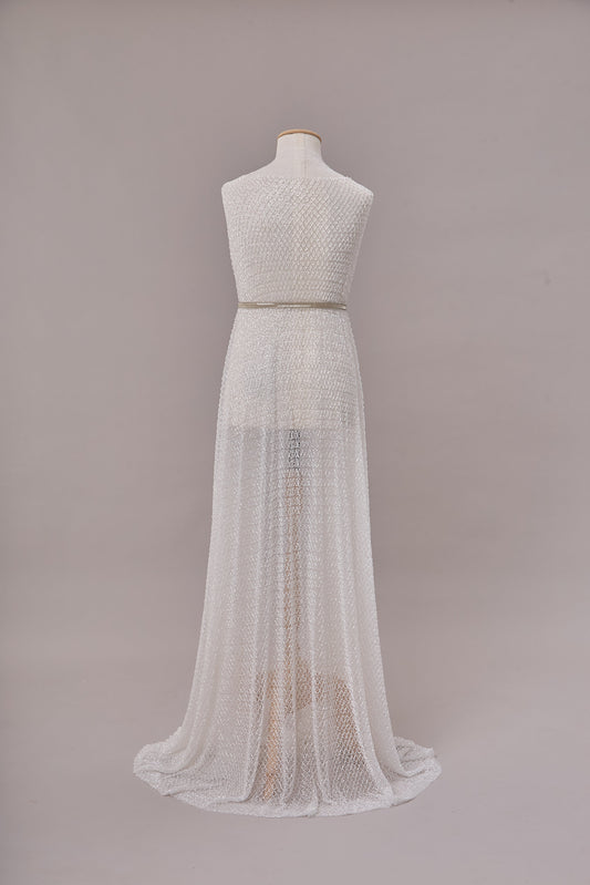 S0663 EMBROIDERY LACE WITH BEADS AND SEQUINS