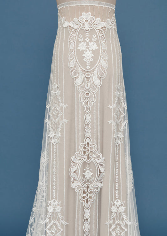 S0466 EMBROIDERY TULLE AND GUIPIURE