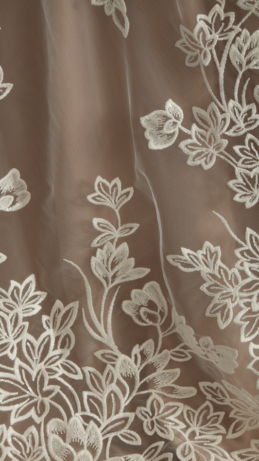 S0373 EMBROIDERY TULLE WITH SEQUINS