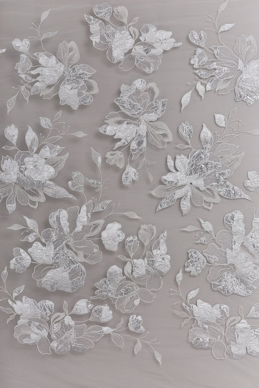 S0629 EMBROIDERY TULLE WITH JACQUARD FLOWERS