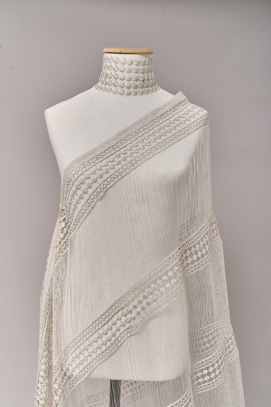 S0717 GUIPIURE WITH SILVER LUREX