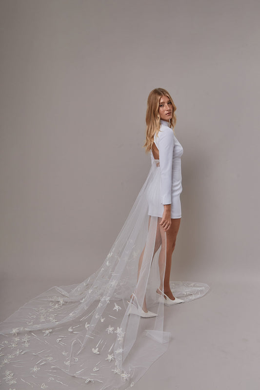 S0639 TULLE WITH HAND PAINTED FLOWERS