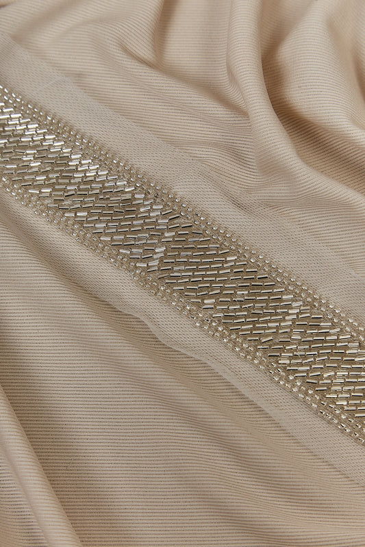 S0649 BEADED TRIM WITH OF SILVER BEADS