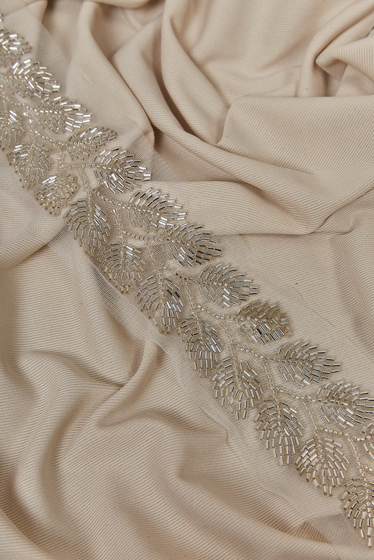 S0650 BEADED TRIM WITH OF SILVER BEADS