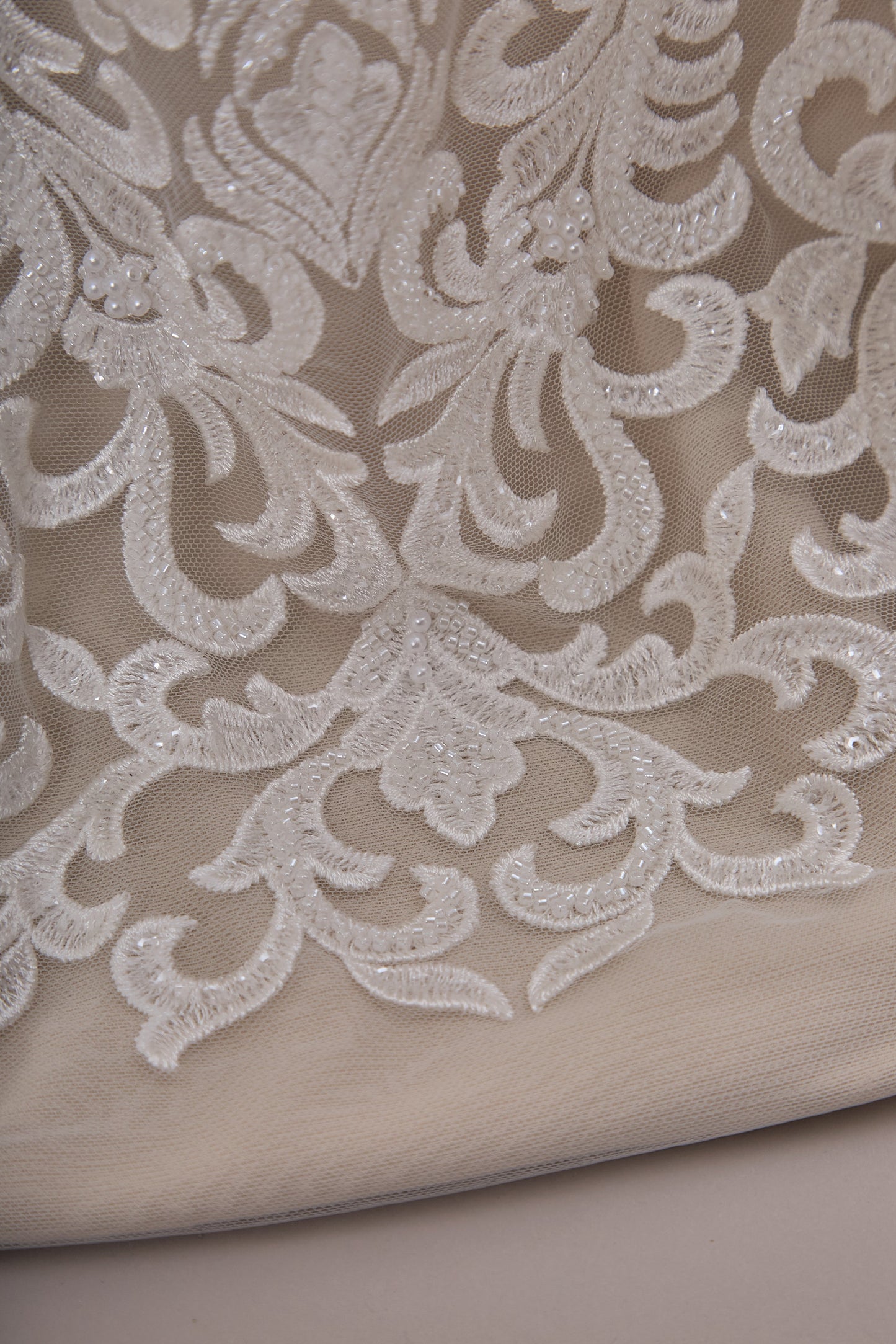 S0660 EMBROIDERY TULLE WITH BEADS