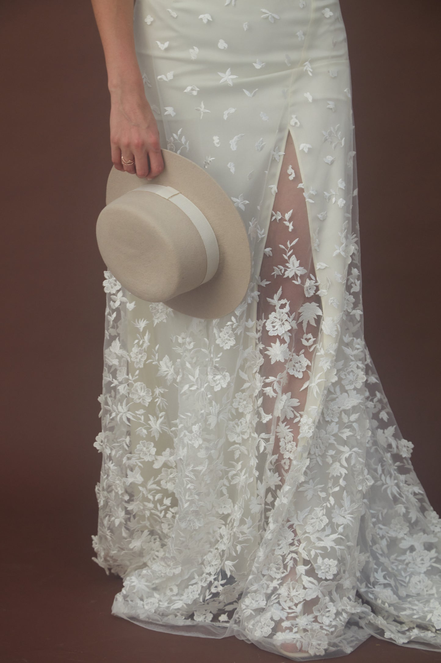 S0082 EMBROIDERY TULLE WITH 3D FLOWERS