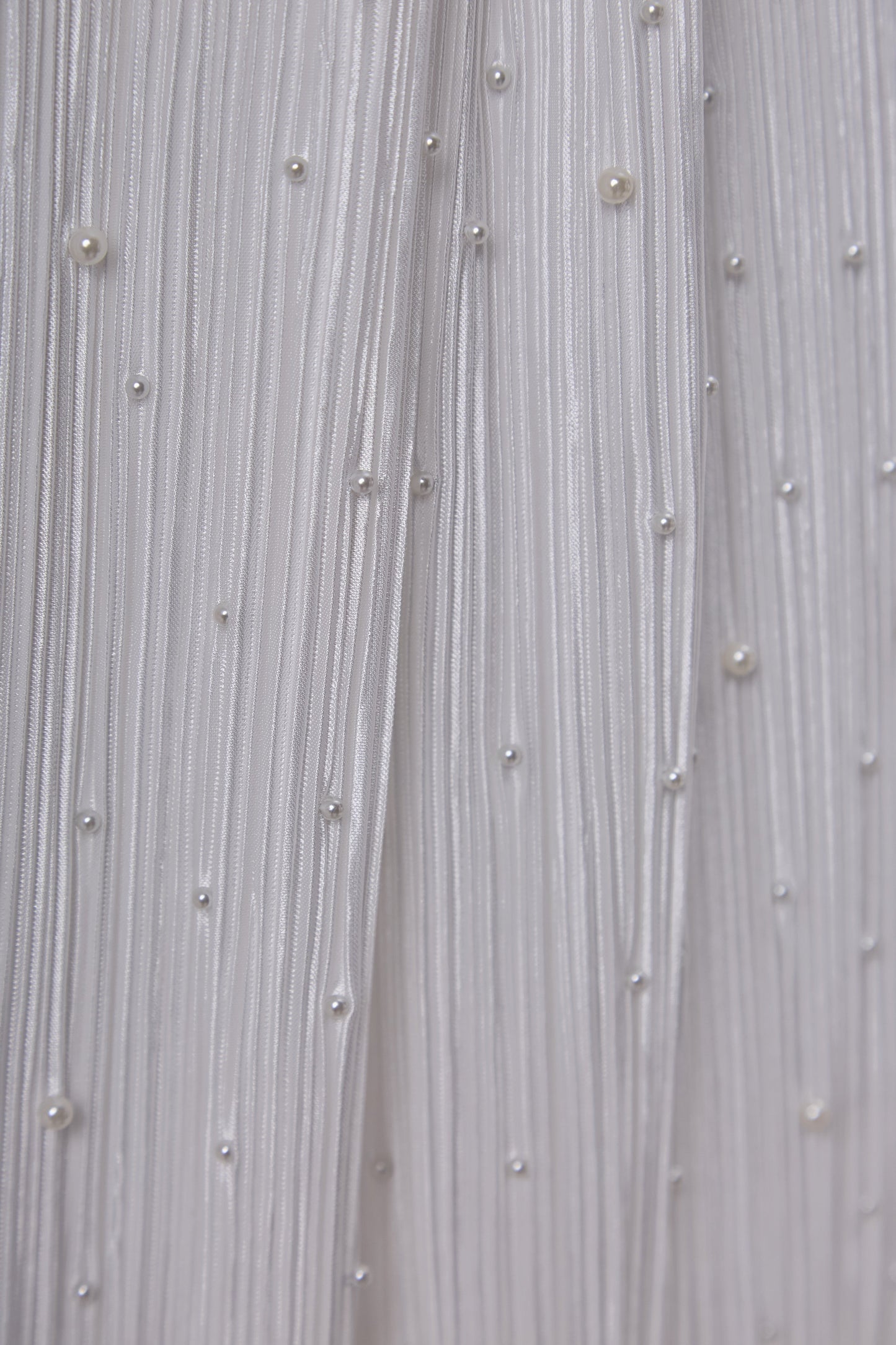 S0670 PLEATED SATIN WITH PEARLS