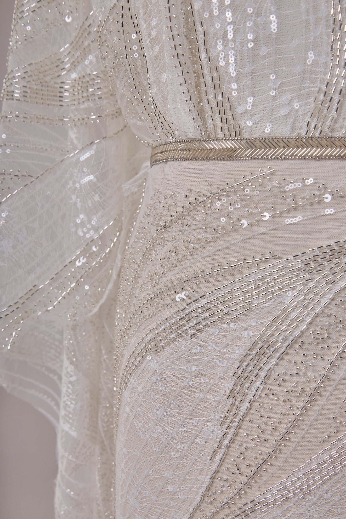 S0673 - EMBROIDERY TULLE WITH BEADS AND SEQUINS