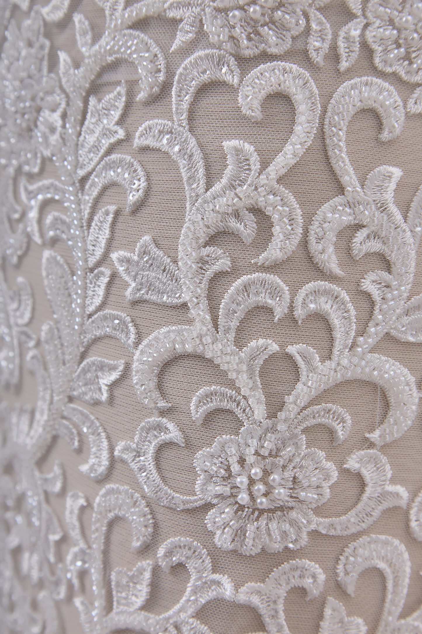 S0660 EMBROIDERY TULLE WITH BEADS
