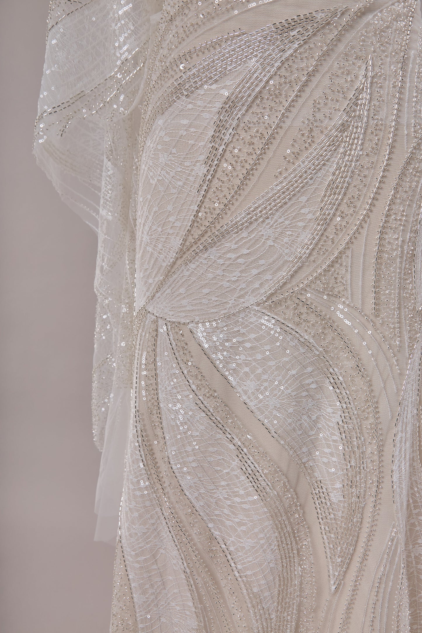 S0673 - EMBROIDERY TULLE WITH BEADS AND SEQUINS