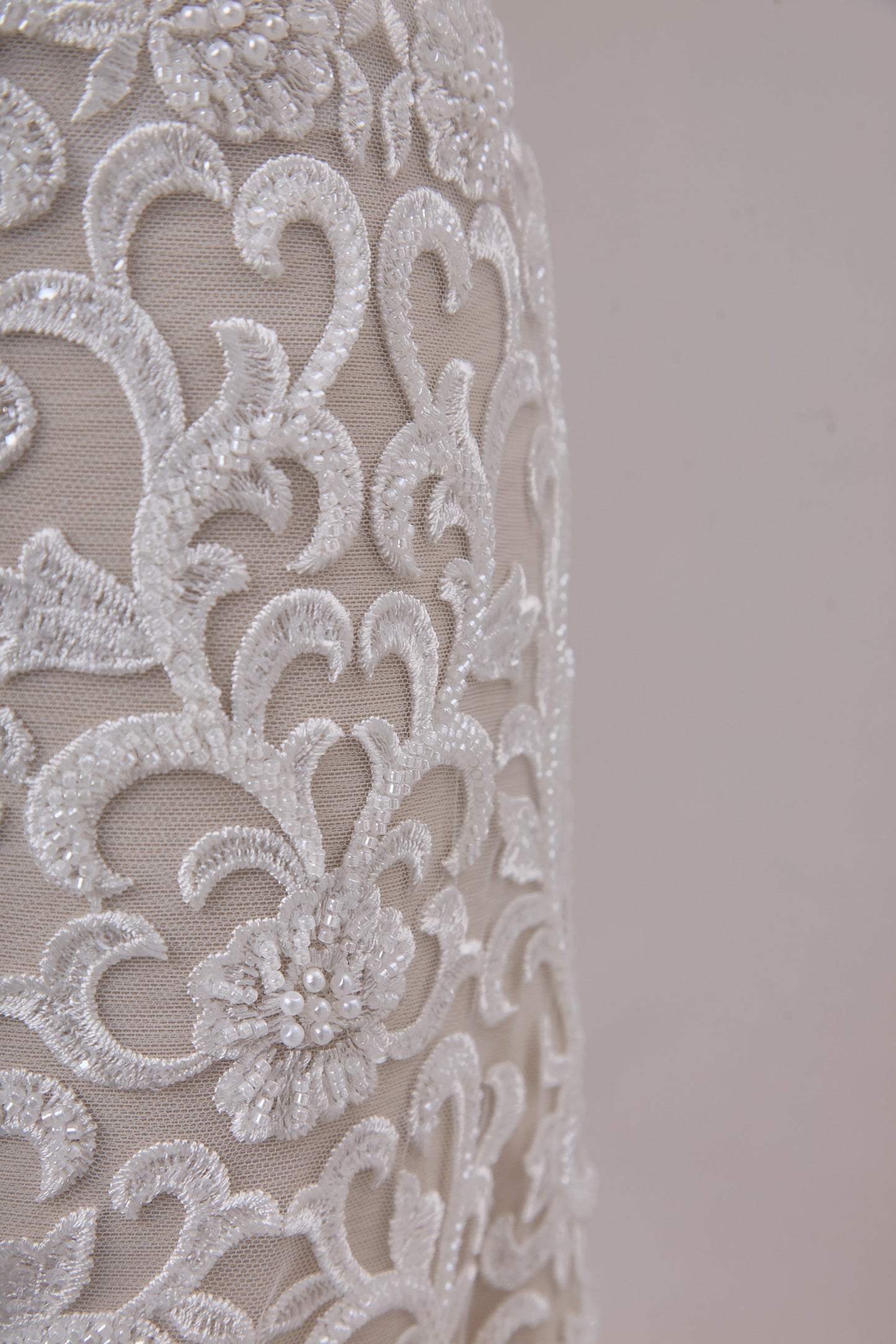 S0660 EMBROIDERY TULLE WITH BEADS