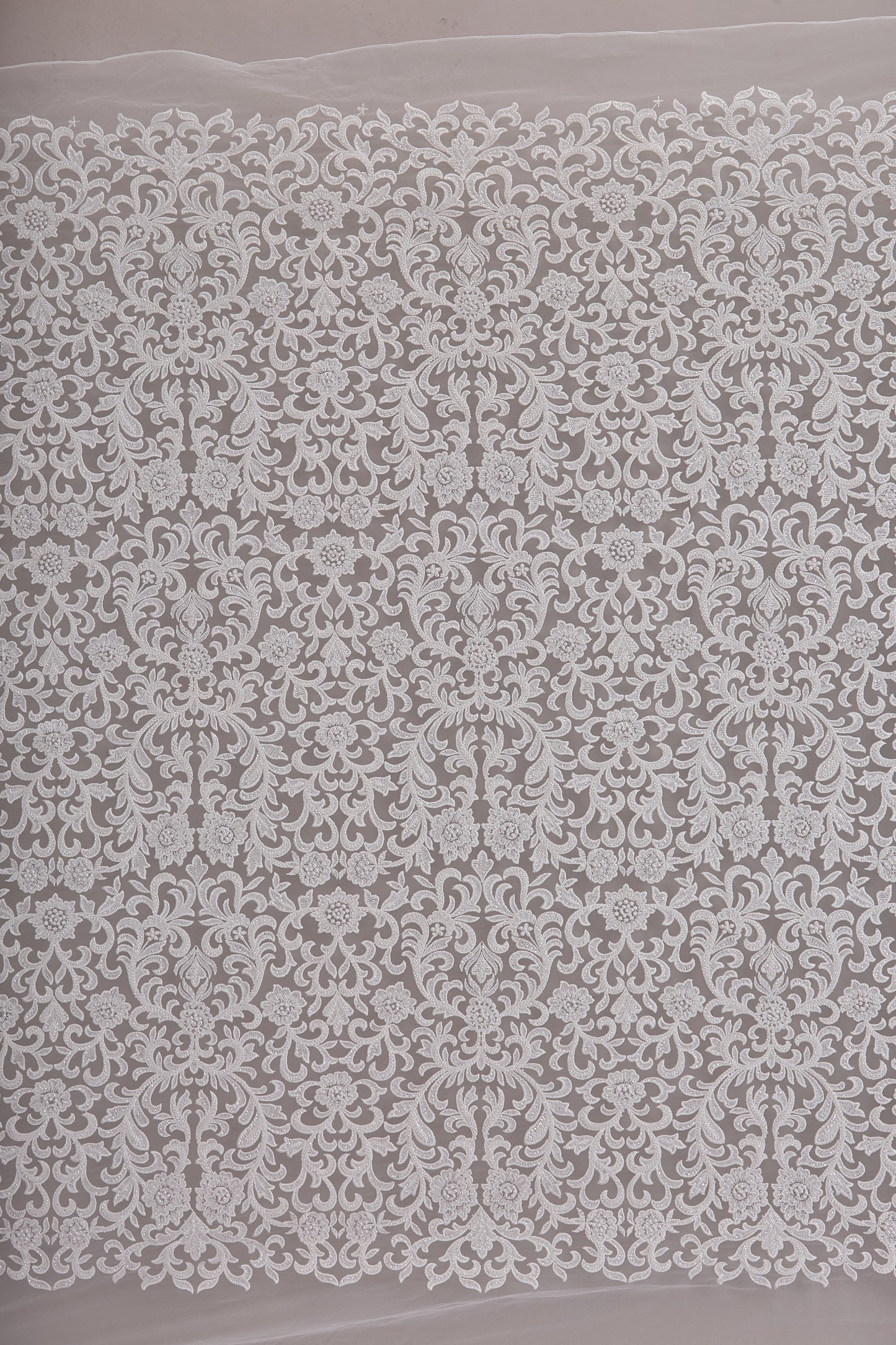 S0660 EMBROIDERY TULLE WITH BEADS