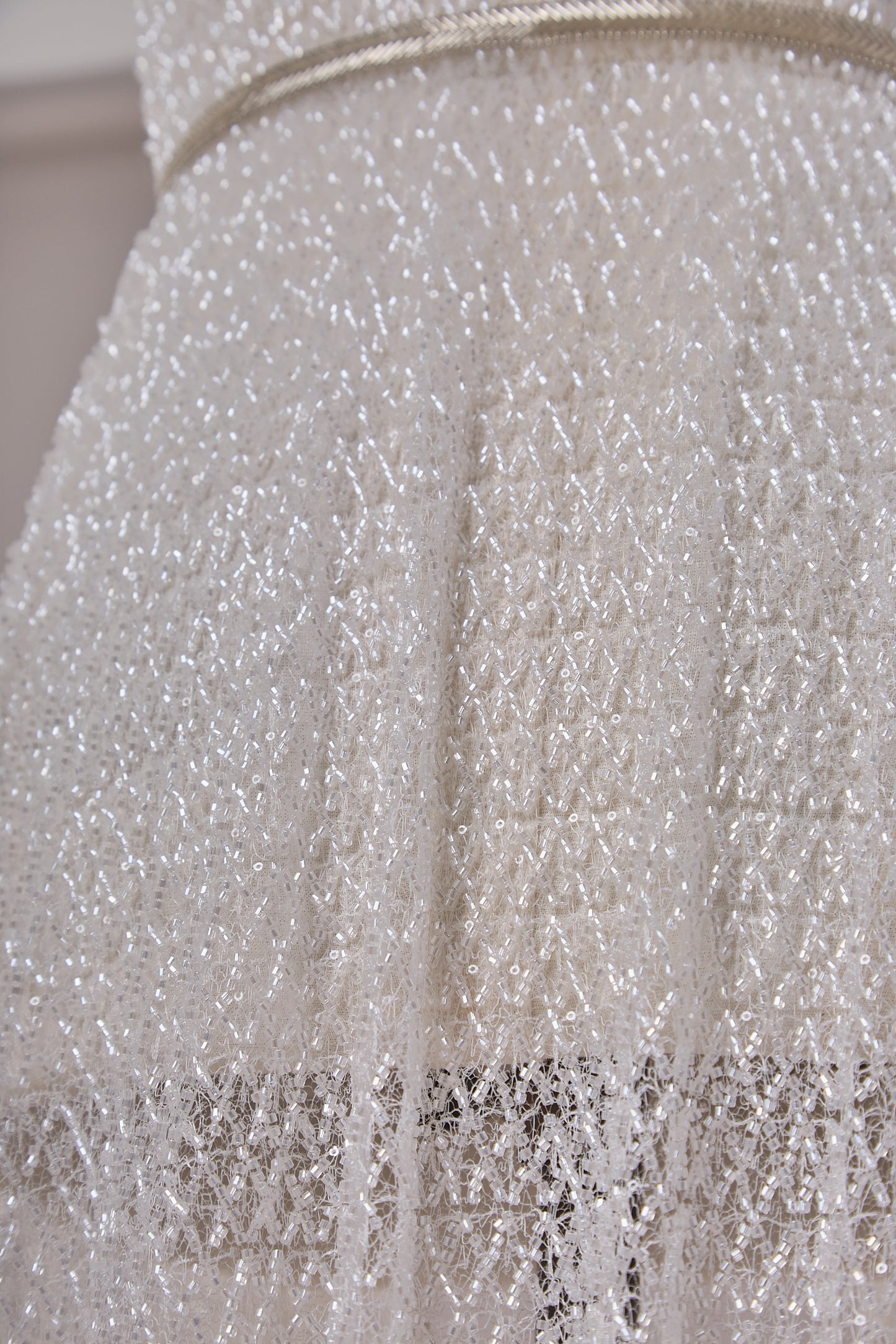 S0663 EMBROIDERY LACE WITH BEADS AND SEQUINS