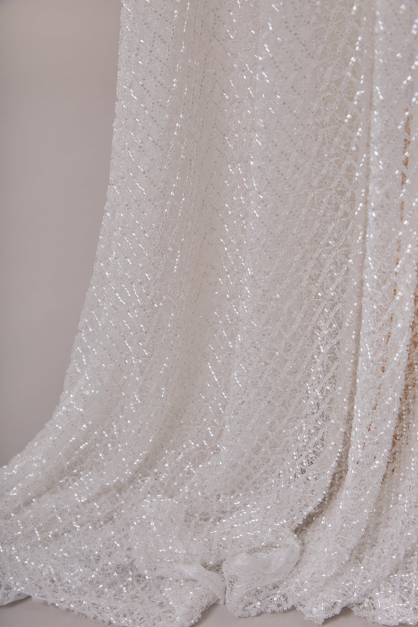 S0663 EMBROIDERY LACE WITH BEADS AND SEQUINS