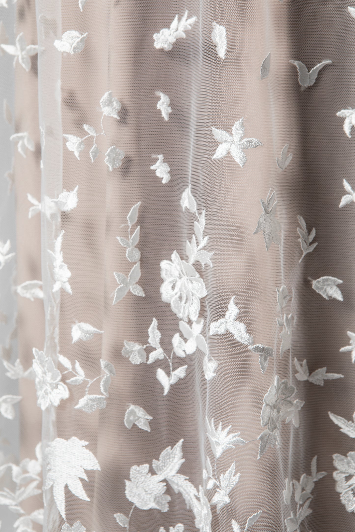 S0082 EMBROIDERY TULLE WITH 3D FLOWERS
