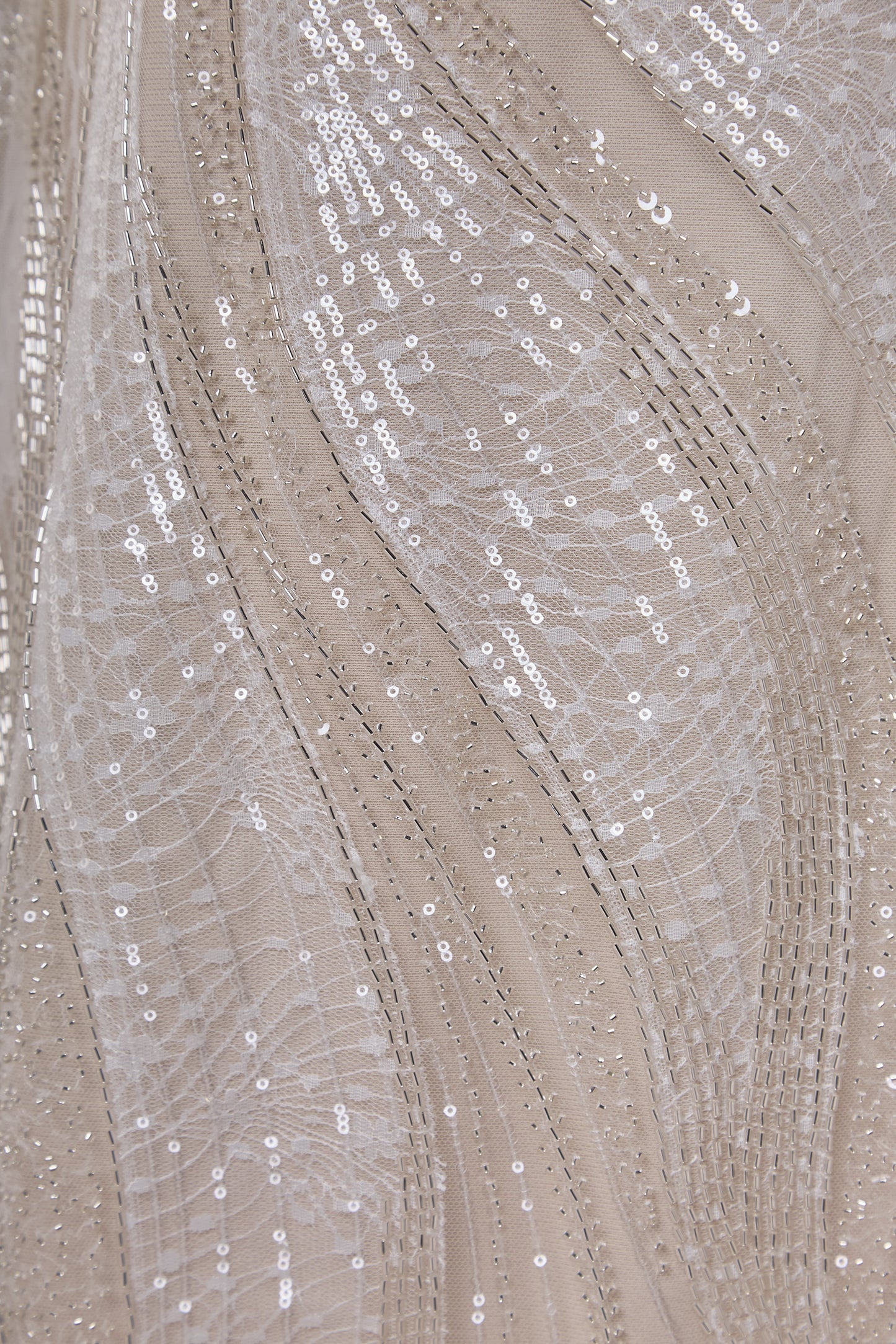 S0673 - EMBROIDERY TULLE WITH BEADS AND SEQUINS