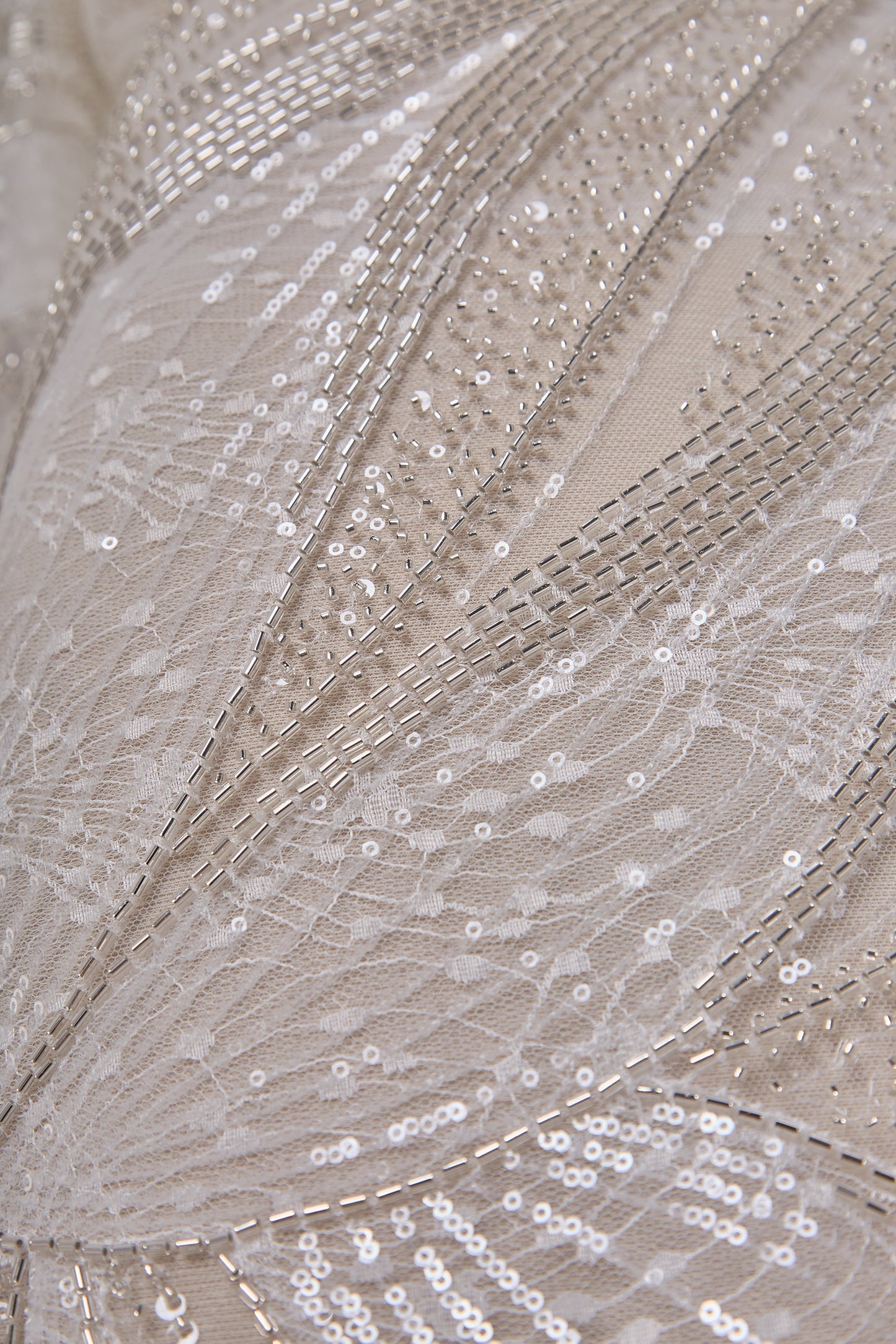 S0673 - EMBROIDERY TULLE WITH BEADS AND SEQUINS