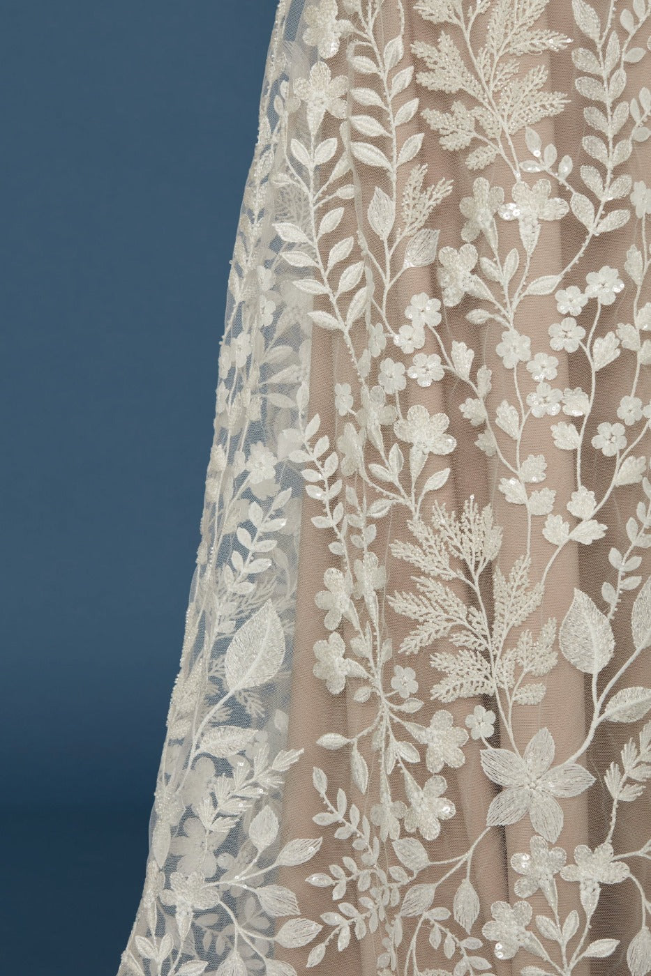 S0399 EMBROIDERY TULLE WITH BEADS AND SEQUINS