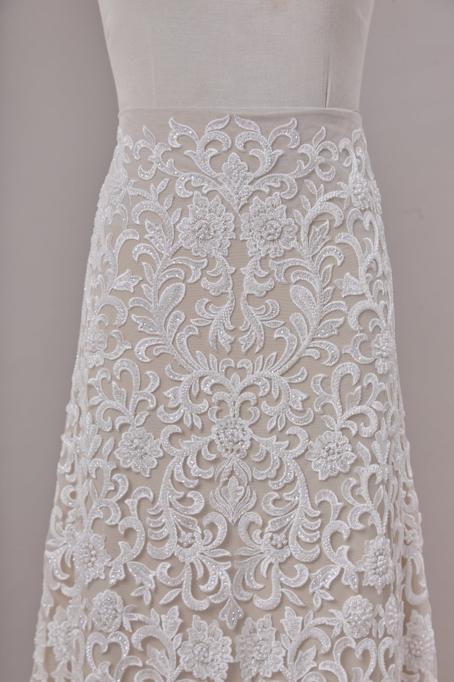 S0660 EMBROIDERY TULLE WITH BEADS