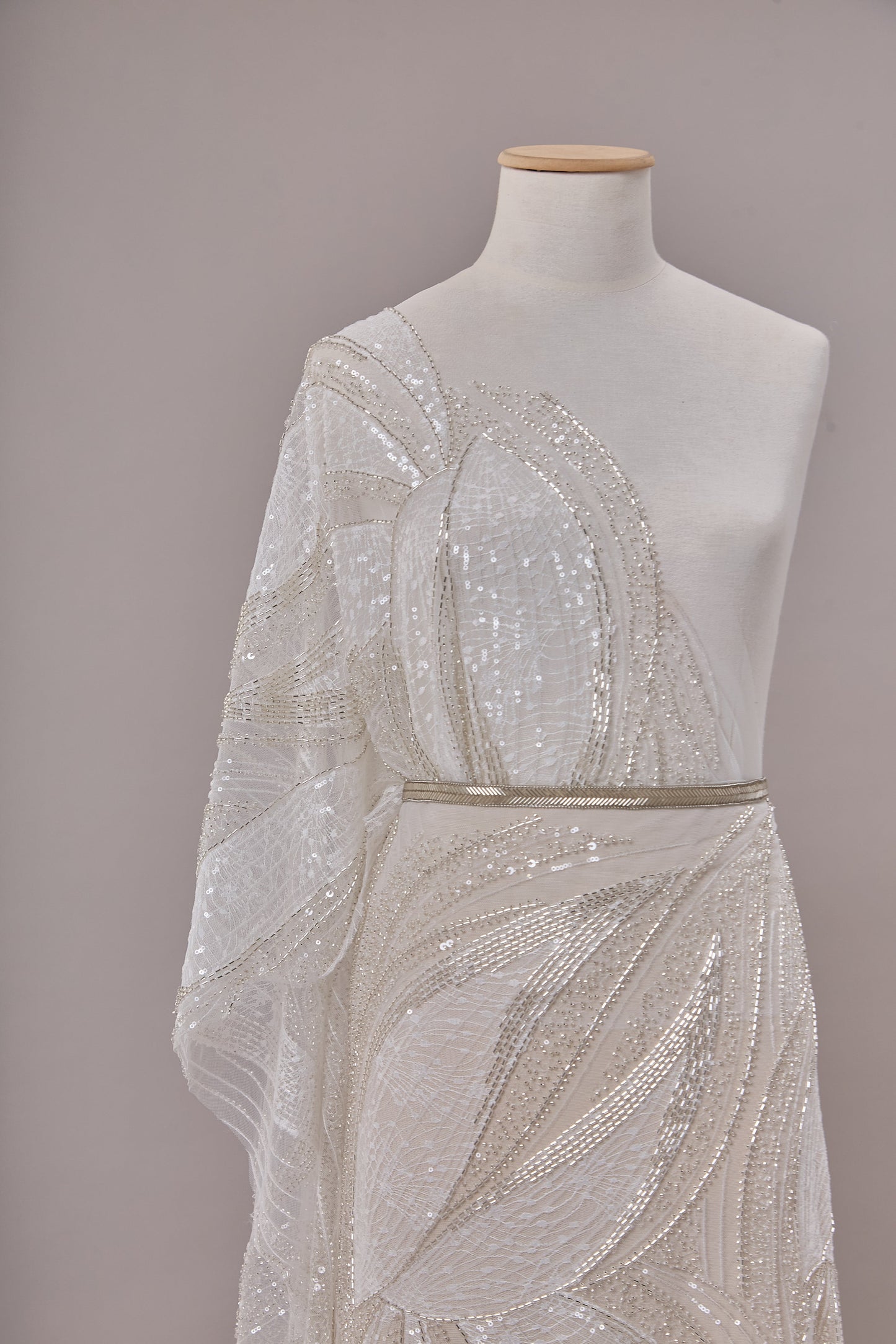 S0673 - EMBROIDERY TULLE WITH BEADS AND SEQUINS