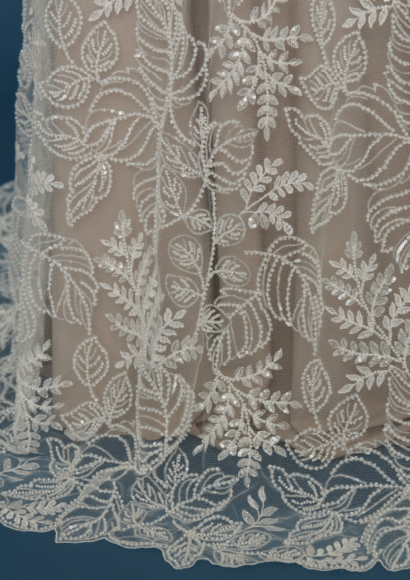 S0439 EMBROIDERY TULLE WITH SEQUINS AND BEADS