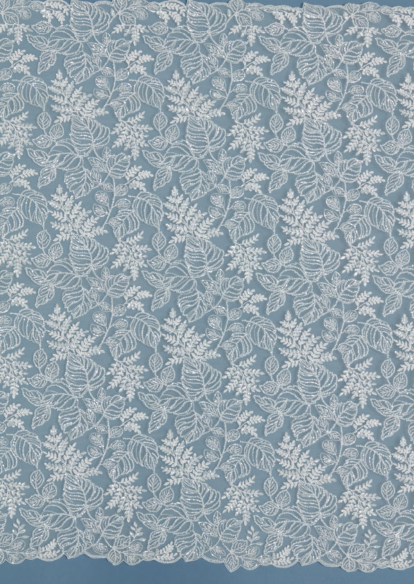 S0439 EMBROIDERY TULLE WITH SEQUINS AND BEADS