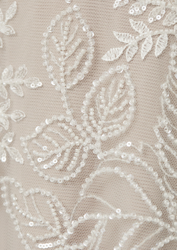 S0439 EMBROIDERY TULLE WITH SEQUINS AND BEADS