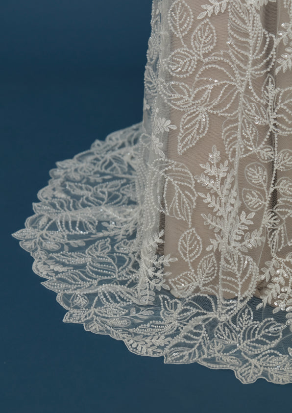S0439 EMBROIDERY TULLE WITH SEQUINS AND BEADS