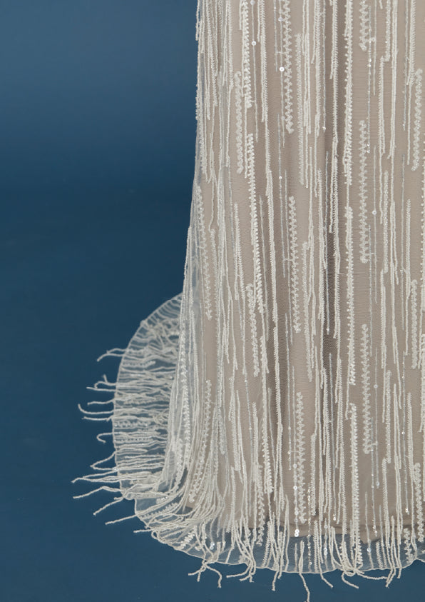 S0442 EMBROIDERY TULLE WITH SEQUINS, BEADS AND THREADS