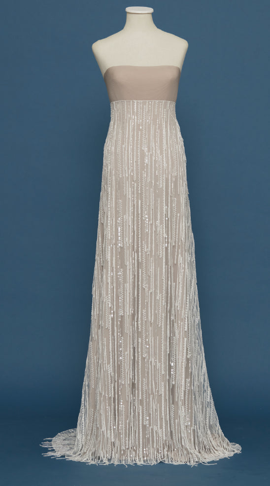 S0442 EMBROIDERY TULLE WITH SEQUINS, BEADS AND THREADS