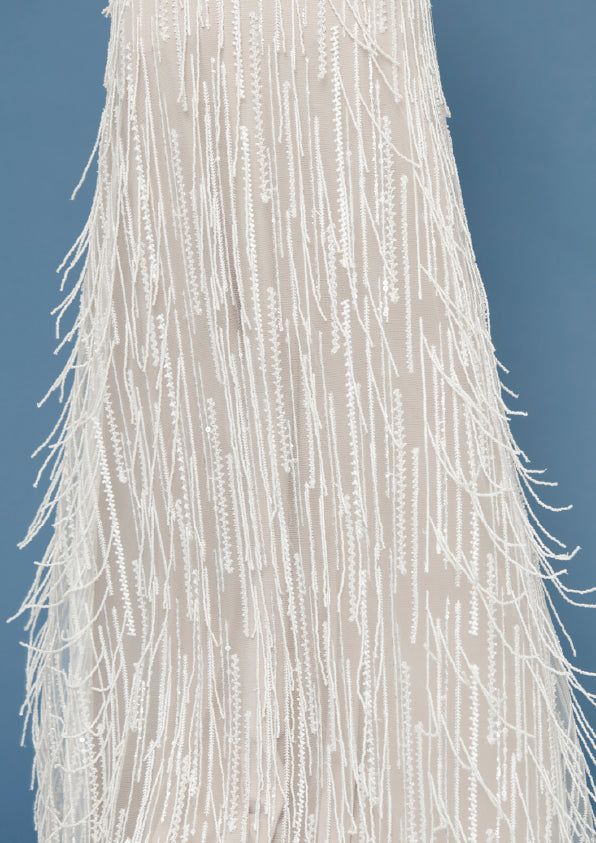 S0442 EMBROIDERY TULLE WITH SEQUINS, BEADS AND THREADS