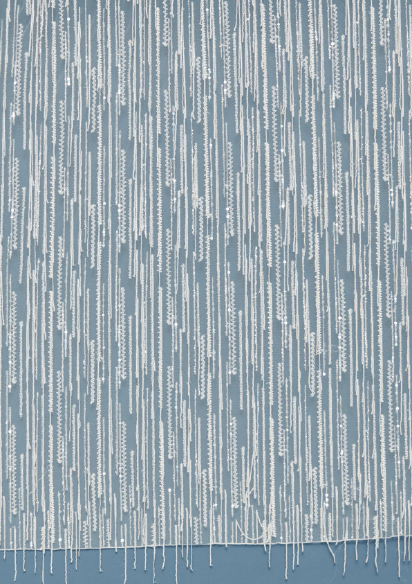S0442 EMBROIDERY TULLE WITH SEQUINS, BEADS AND THREADS