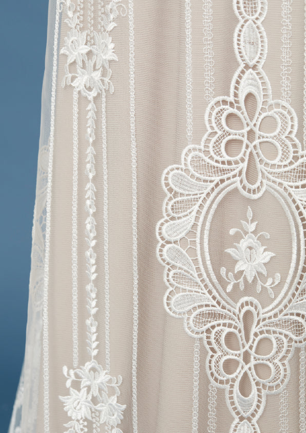 S0466 EMBROIDERY TULLE AND GUIPIURE