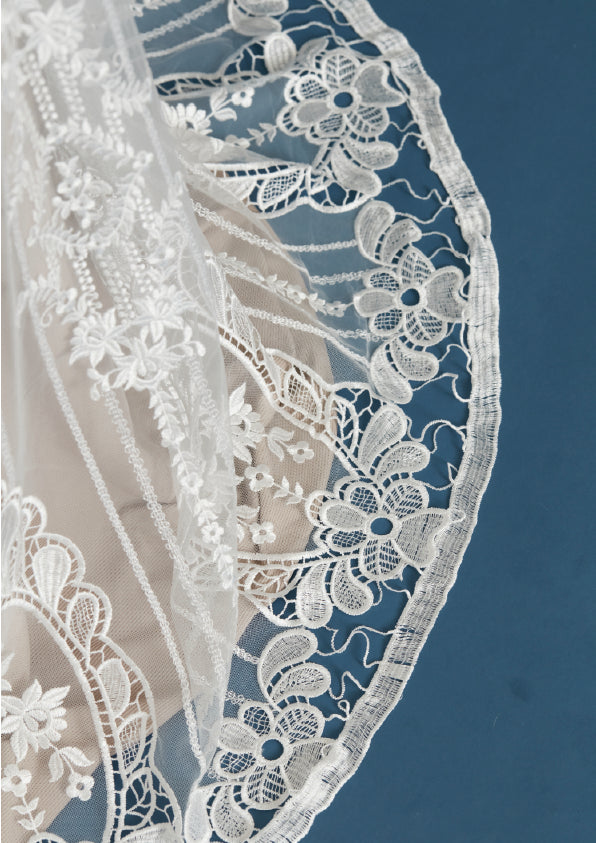S0466 EMBROIDERY TULLE AND GUIPIURE
