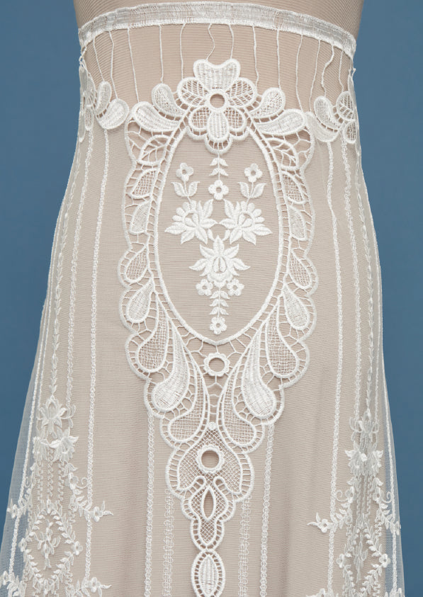 S0466 EMBROIDERY TULLE AND GUIPIURE