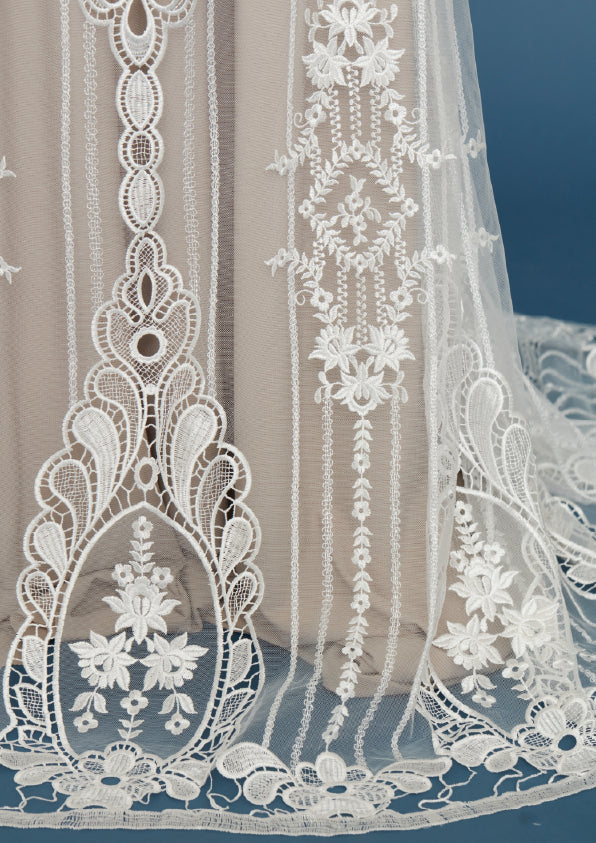 S0466 EMBROIDERY TULLE AND GUIPIURE