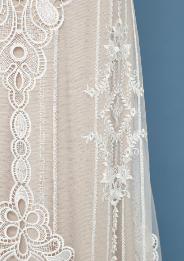 S0466 EMBROIDERY TULLE AND GUIPIURE