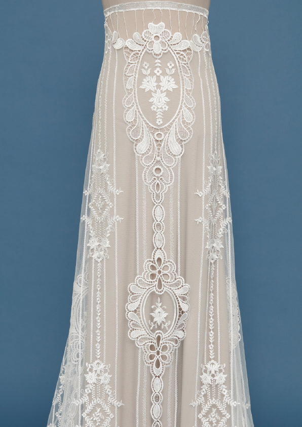 S0466 EMBROIDERY TULLE AND GUIPIURE