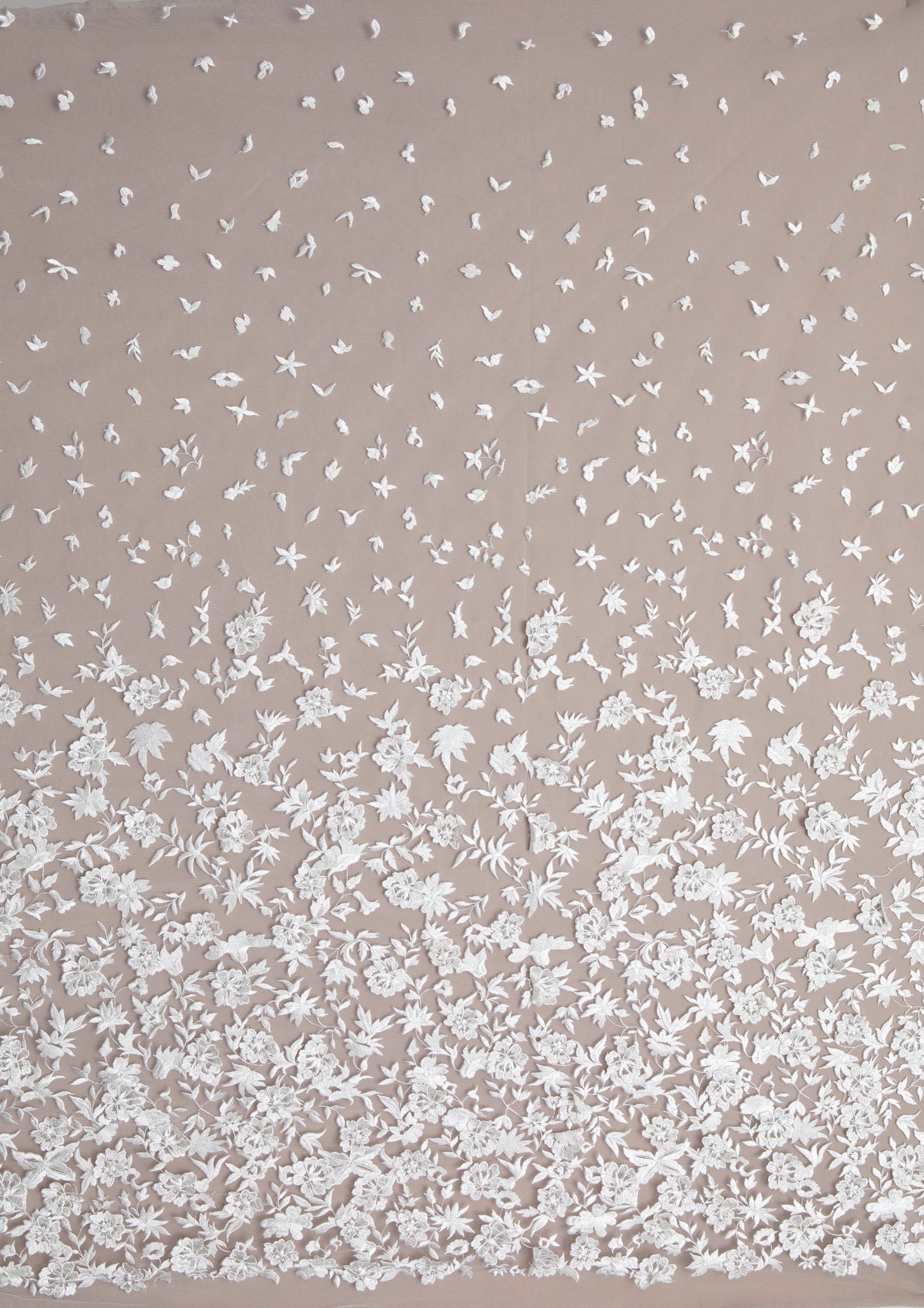 S0082 EMBROIDERY TULLE WITH 3D FLOWERS