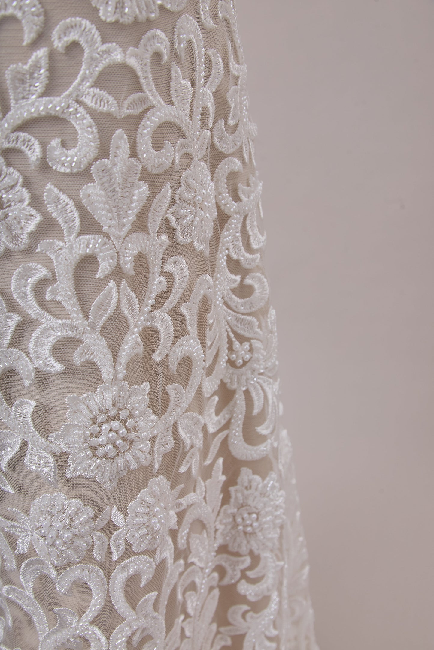 S0660 EMBROIDERY TULLE WITH BEADS