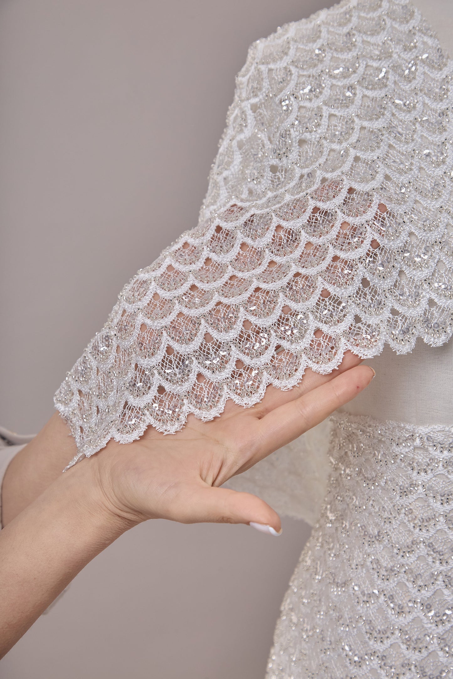 S0661 EMBROIDERY NET WITH BEADS