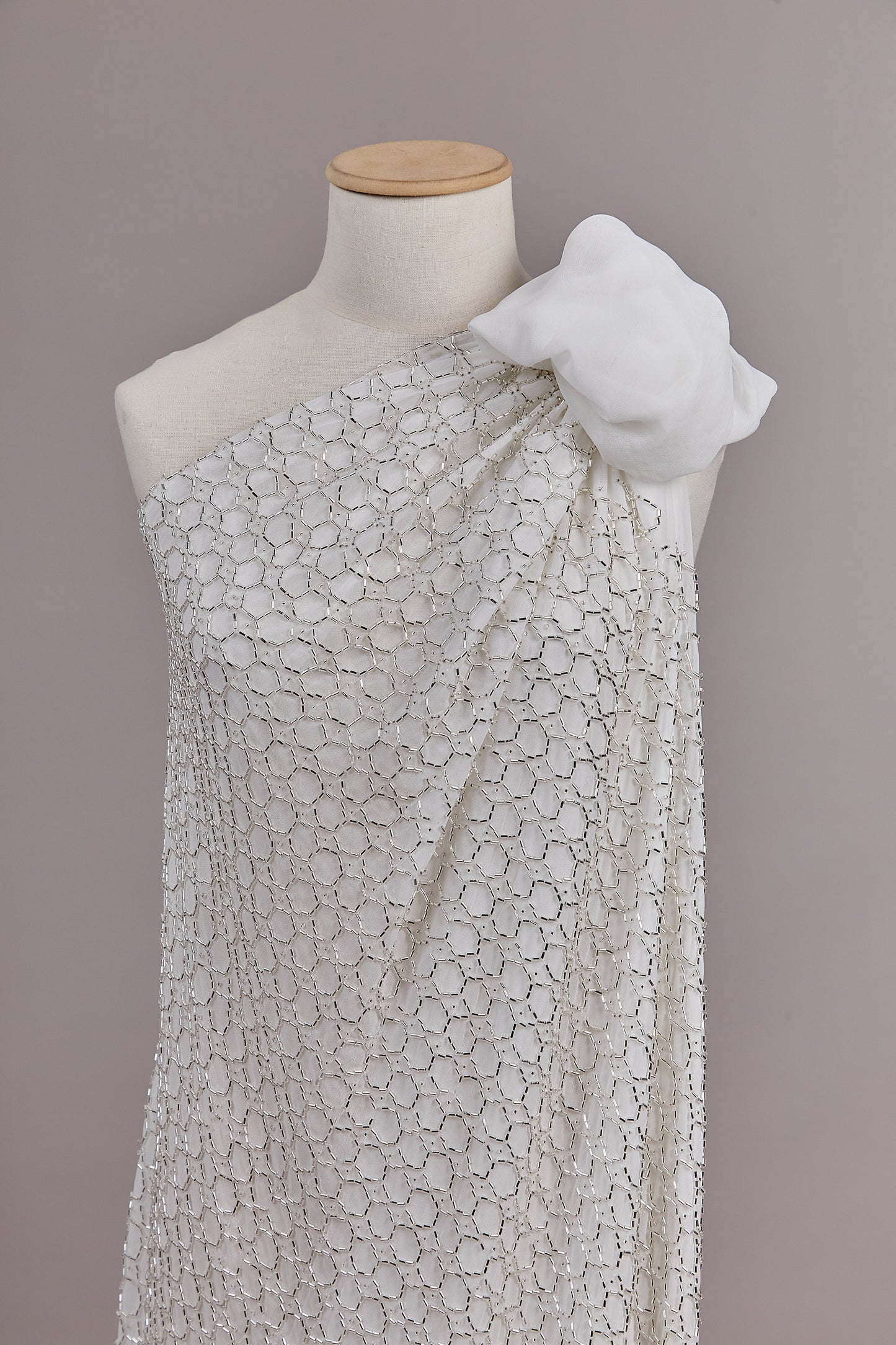 S0600 SILVER EMBROIDERY CHIFFON