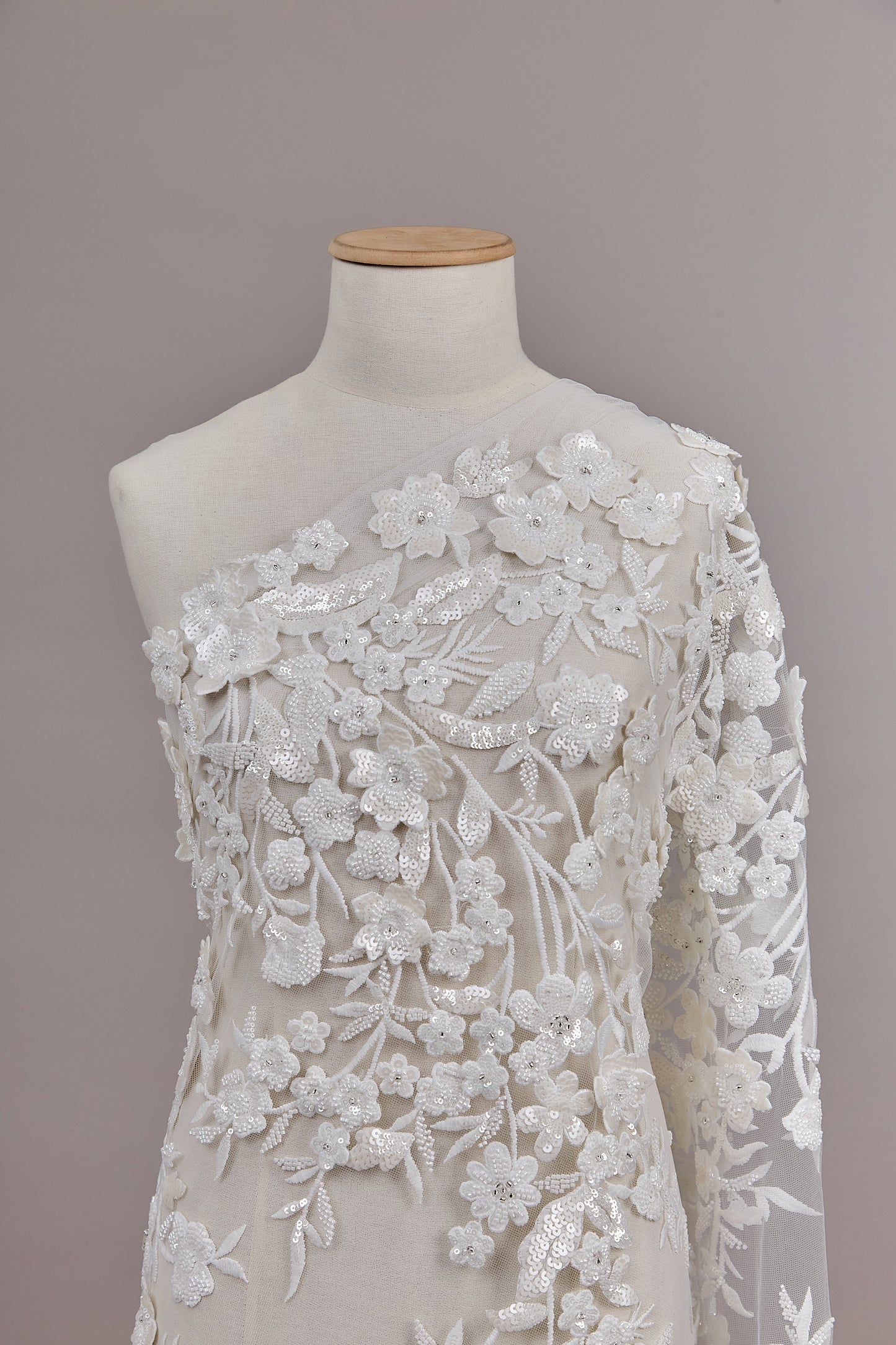 S0608  EMBROIDERY TULLE WITH 3D FLOWERS