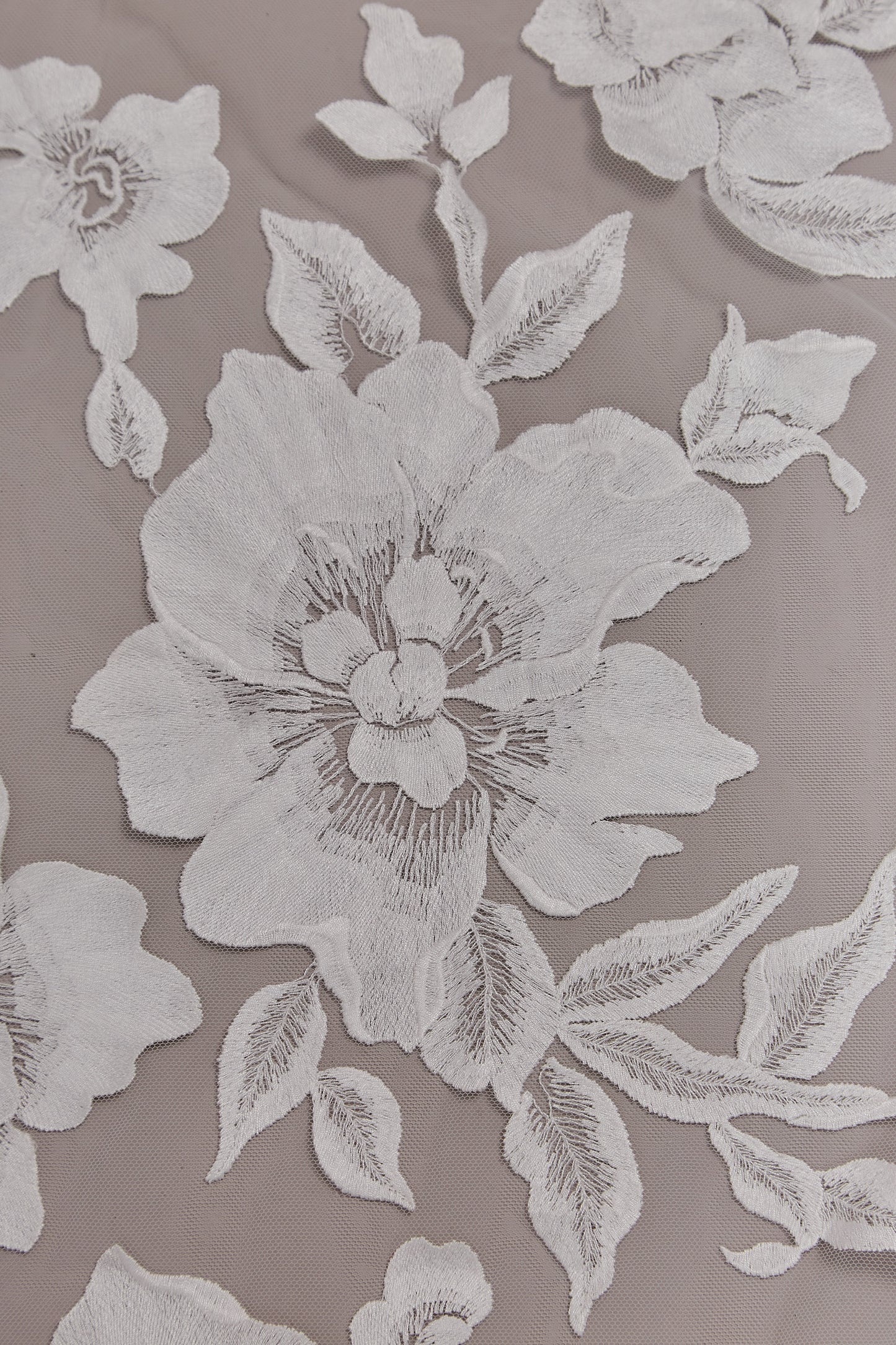 S0615 EMBROIDERED TULLE WITH COTTON FLOWERS
