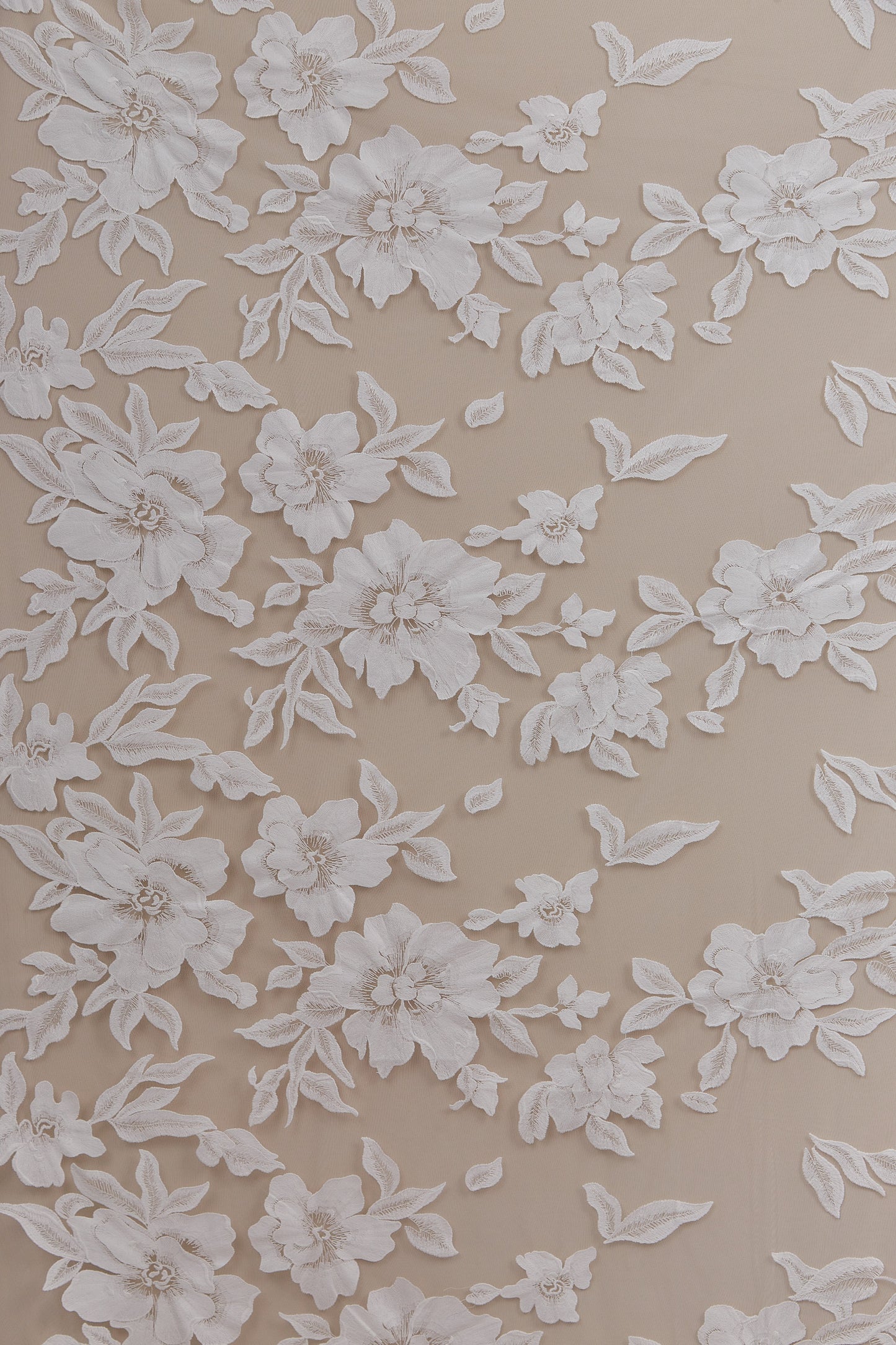 S0615 EMBROIDERED TULLE WITH COTTON FLOWERS