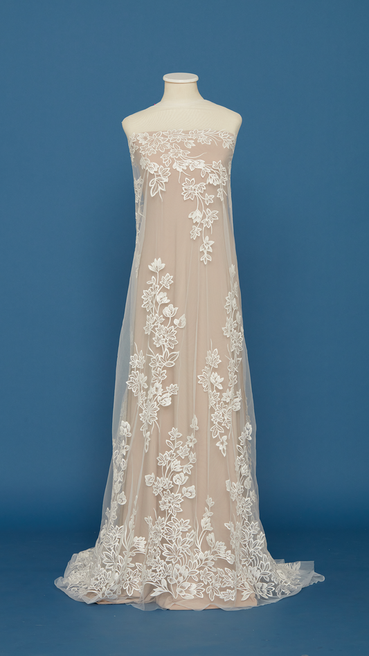S0373 EMBROIDERY TULLE WITH SEQUINS