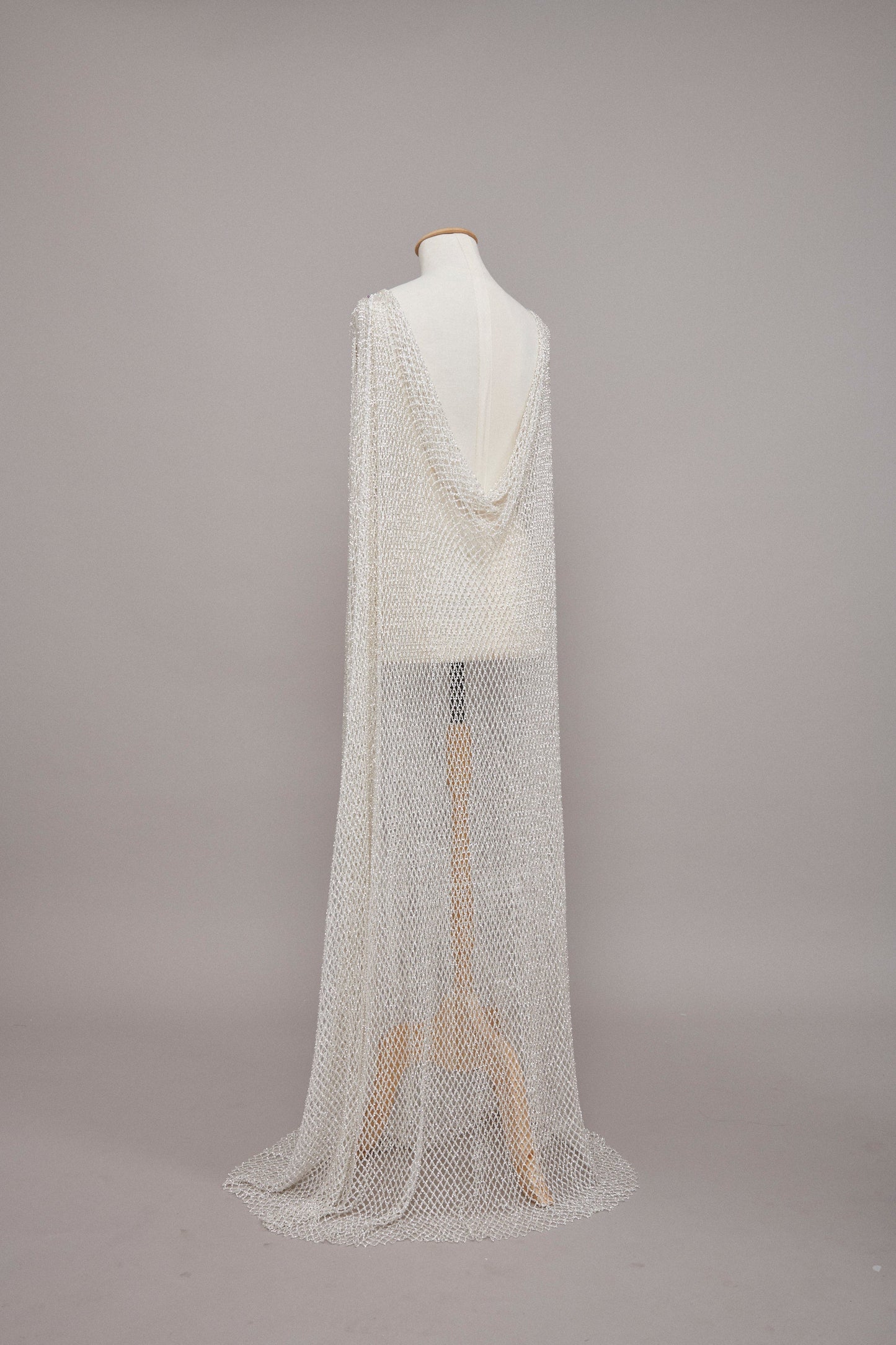 S0564 EMBROIDERY NET WITH SILVER BEADS