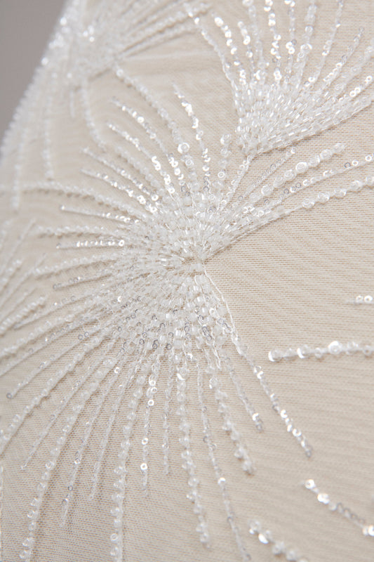 S0570 EMBROIDERY TULLE WITH SEQUINS AND BEADS