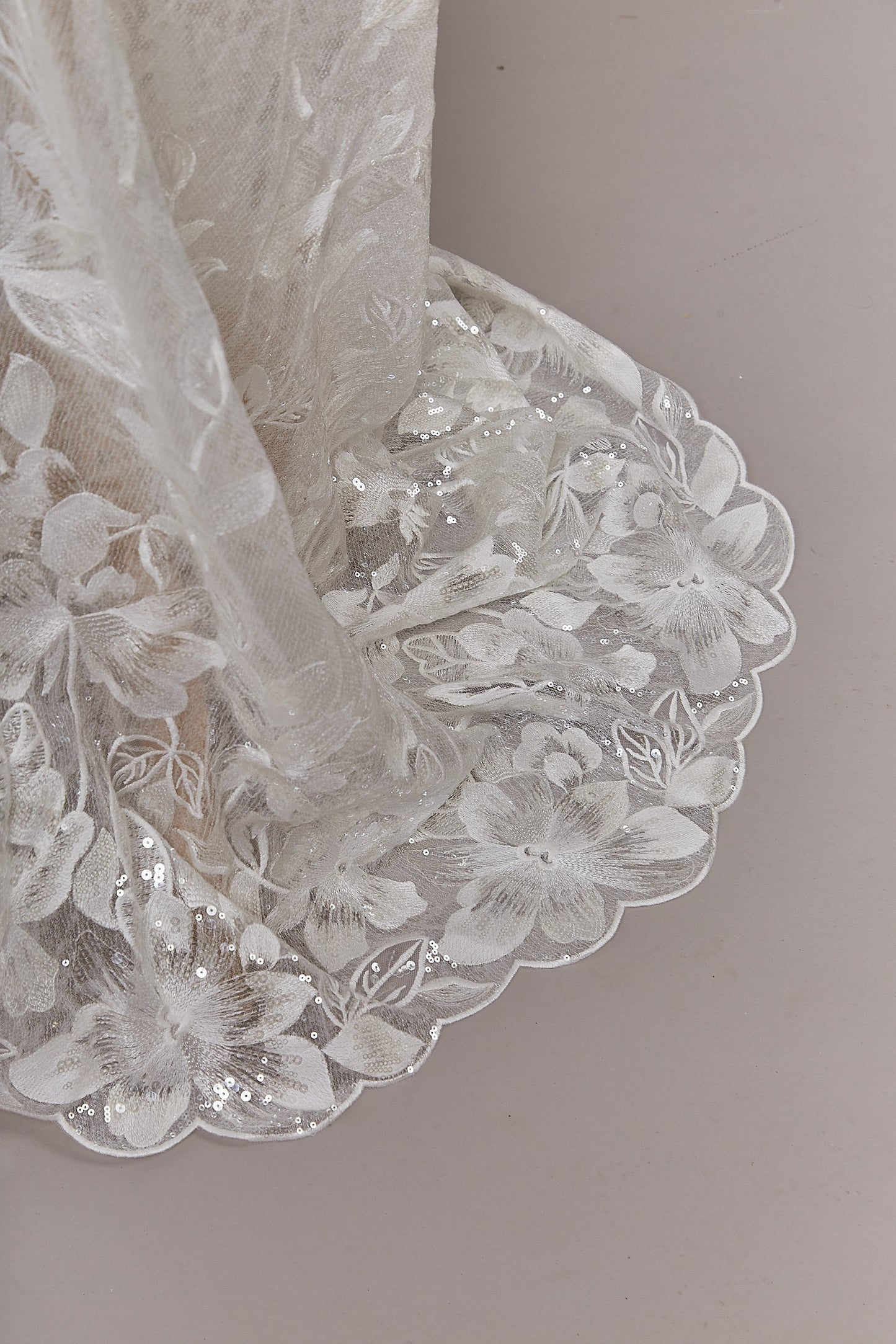 S0628 EMBROIDERY TULLE WITH SEQUINS